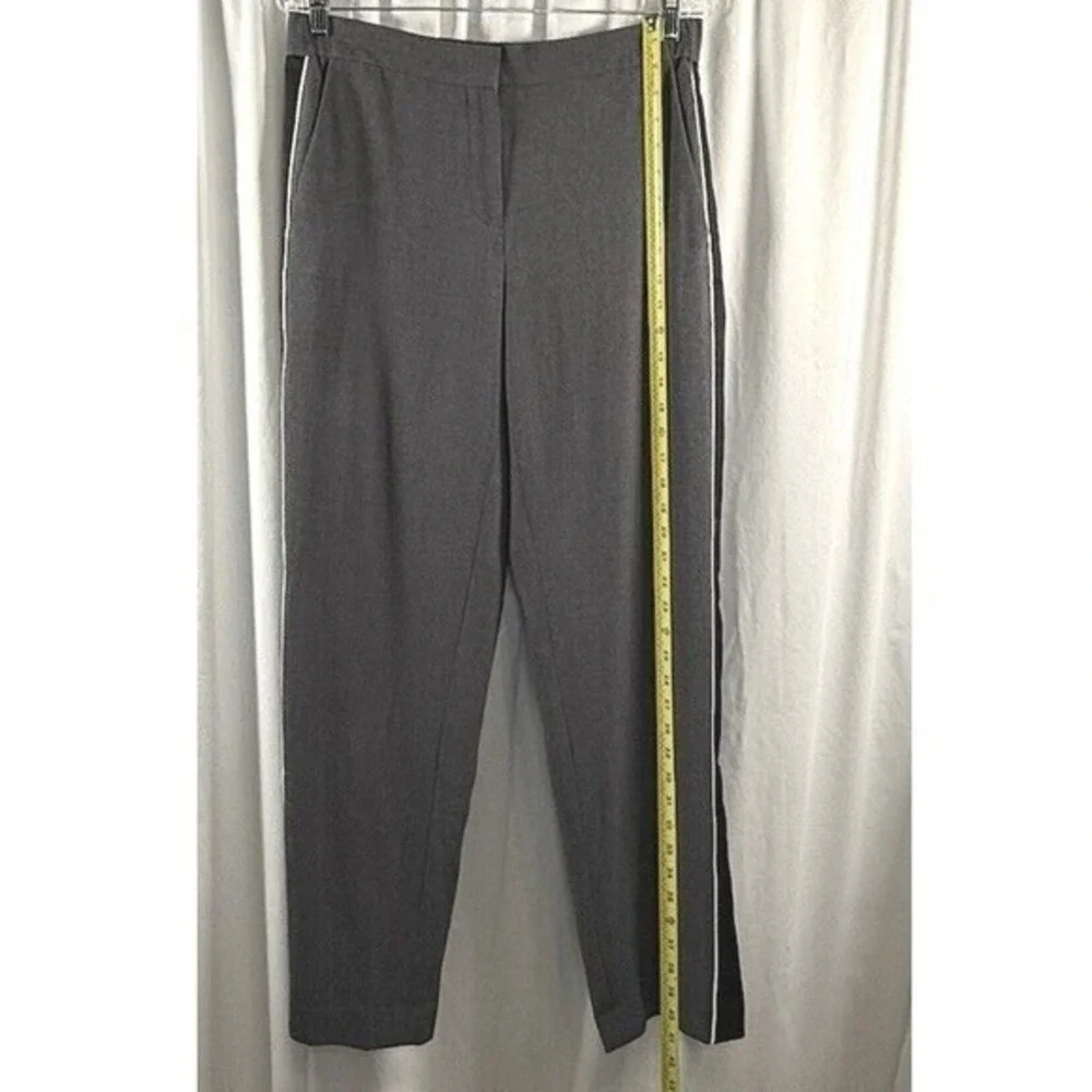 Ann Taylor Grey Tuxedo Stripe Trousers Black Side Stripe Pants M Blokecore 76-15